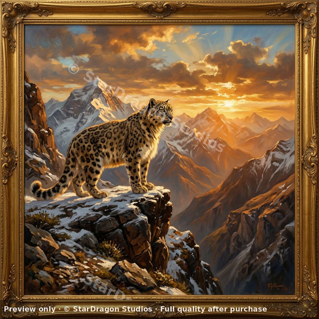Snow Leopard at Golden Hour