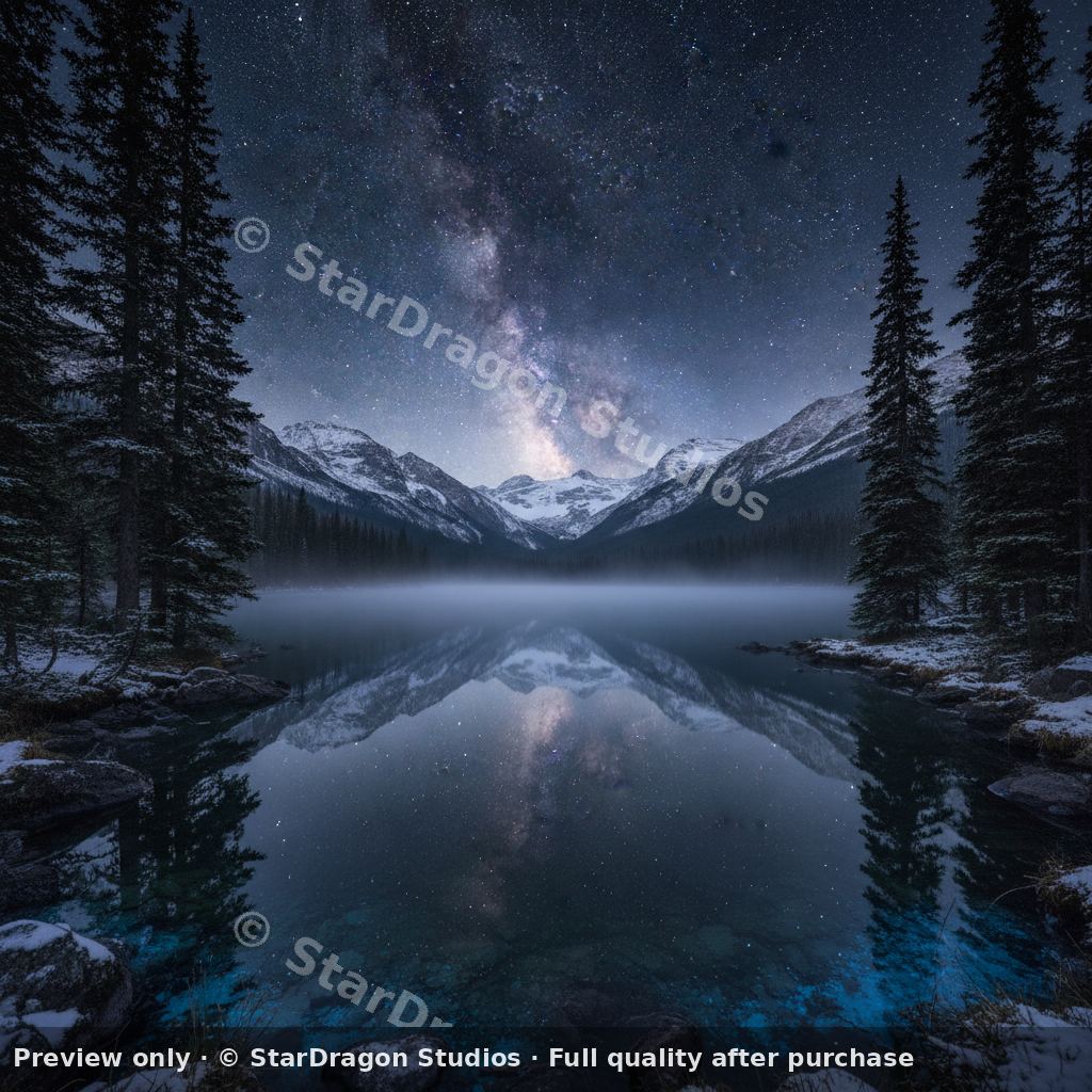 Moonlit Mountain Lake