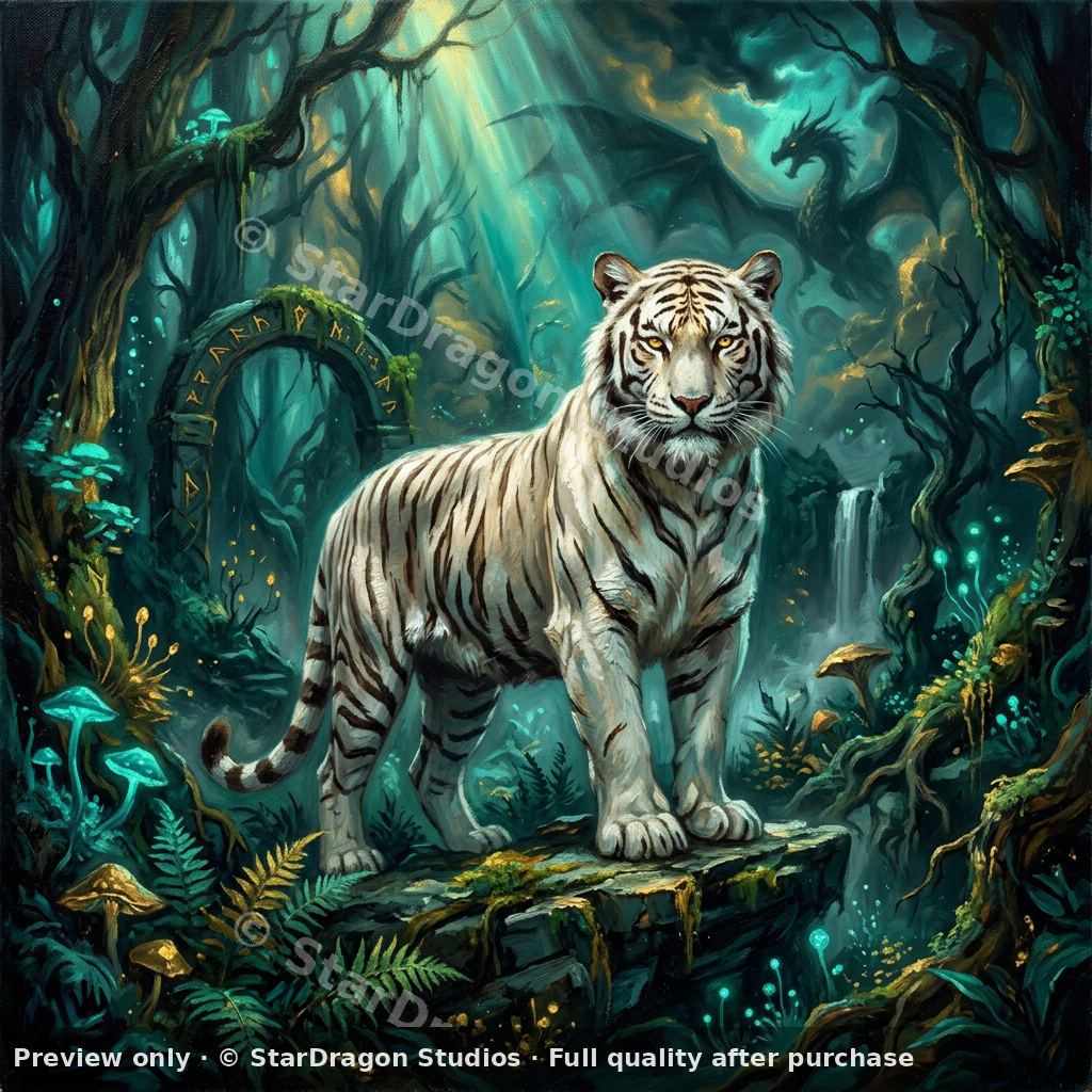 White Tiger Painting